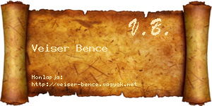 Veiser Bence névjegykártya